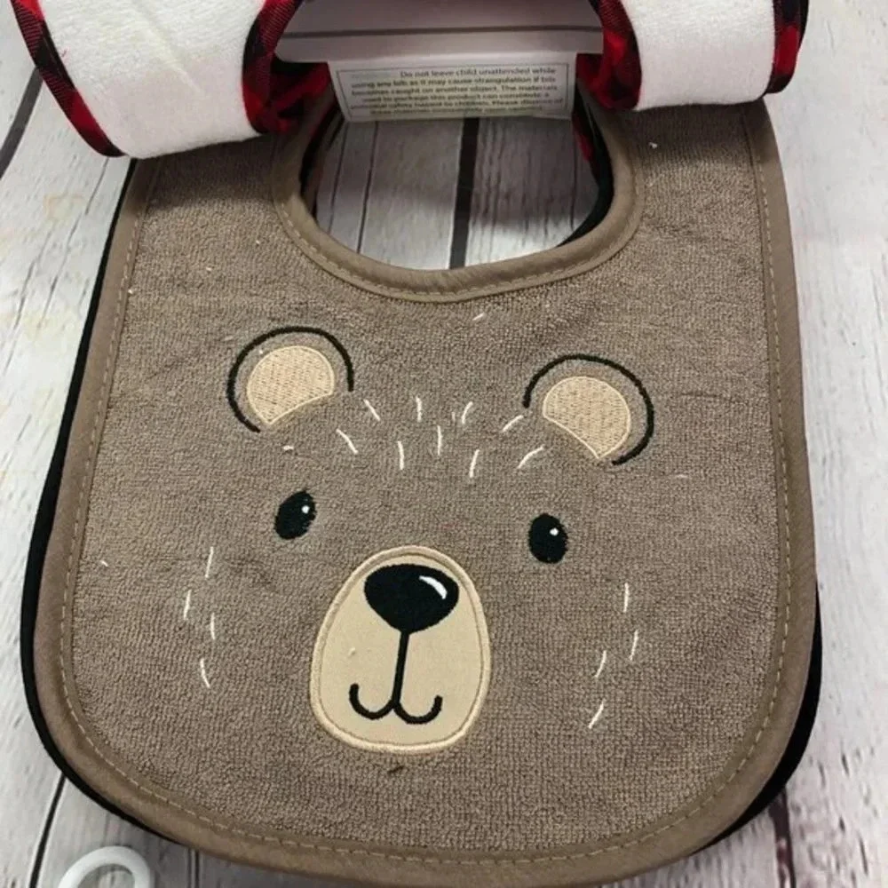 NWT Hudson Baby outdoor explore bib set woodland nursery